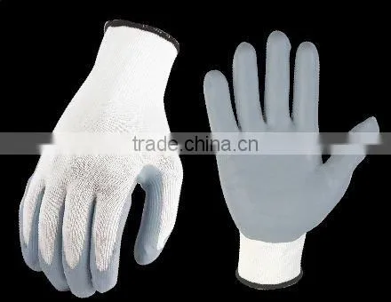 Turkey Grey Smooth Nitrile Palm Coating Industry Gloves