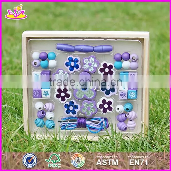 2017 new design children threading beads wooden educational toys for 4 year olds W11E061