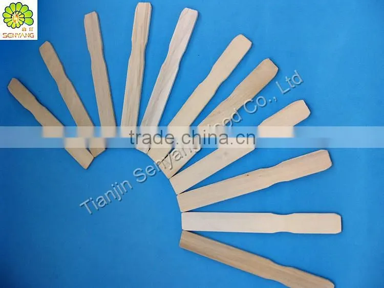 mixed paint palette with handle wooden paint stirrer