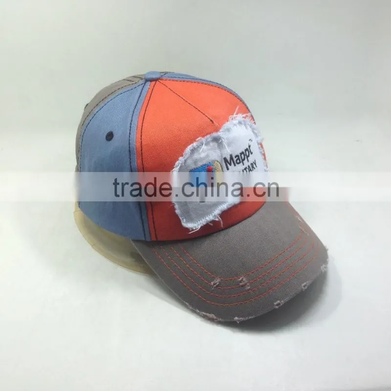Flat Embroidery Patch Sport Cap Washed Distressed Hats