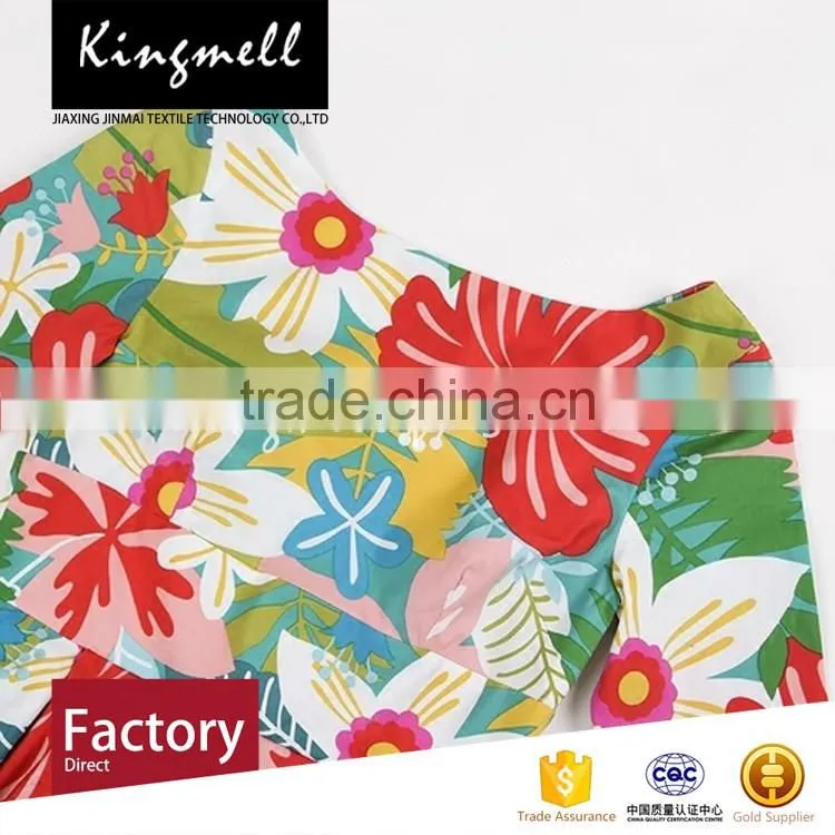 2017 Custom digital printed foral 100% cotton fabric