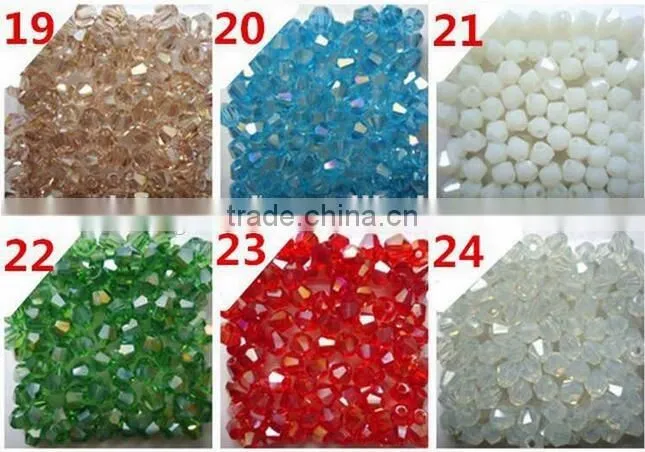Charm Glass Beads Loose Spacer Beads 4mm Bicone Crystal Beads for DIY Jewelry