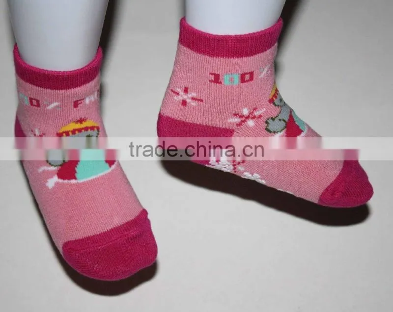 Baby Christams snow design terry towelling warm socks