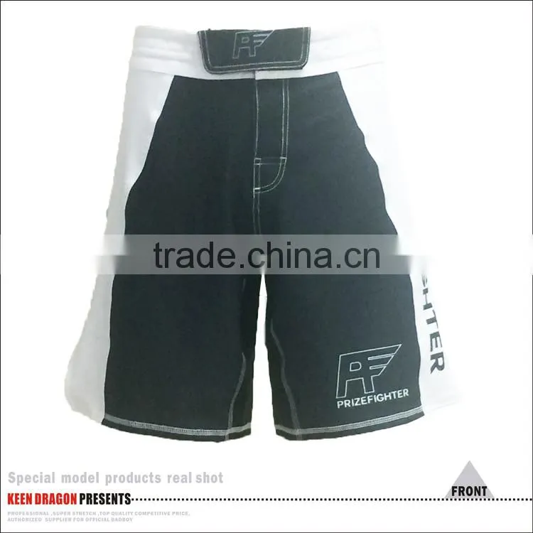 White and Black MMA Shorts Durable Martial Arts in Sportswear Men
