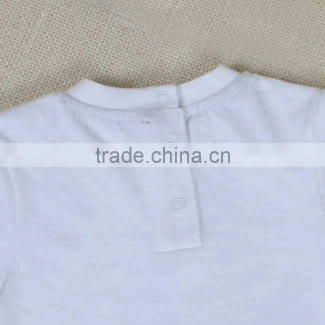 Plain white design baby boy tops baby cute T-shirts
