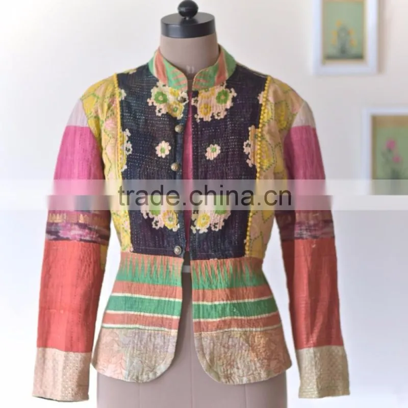 Handmade Kantha Jacket in Vintage Prints ~ Extra Extra Large