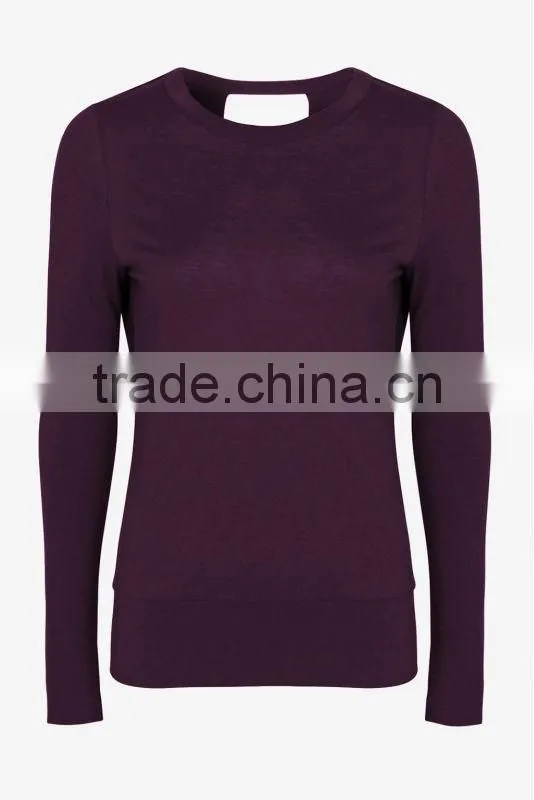 Long Sleeve Round Neck Knit Jersey Top