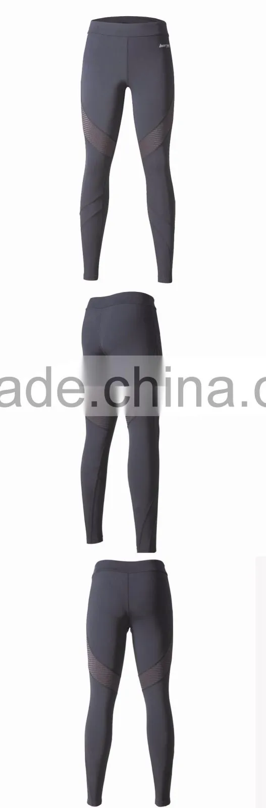 Beroy New Design High Elastic Dry-fit Running Pants Leggings with Zipper on the leg opening
