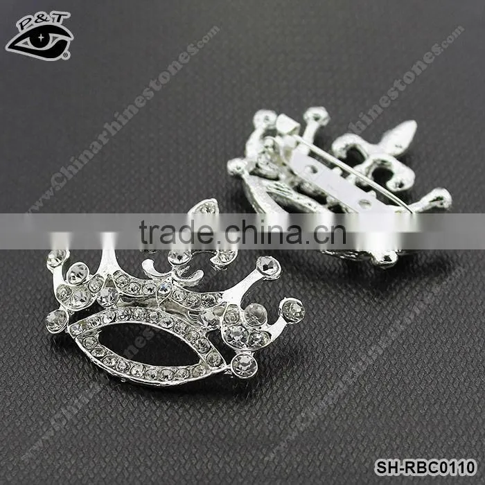 Fashion Crown Design Rhinestone Brooches For Bride