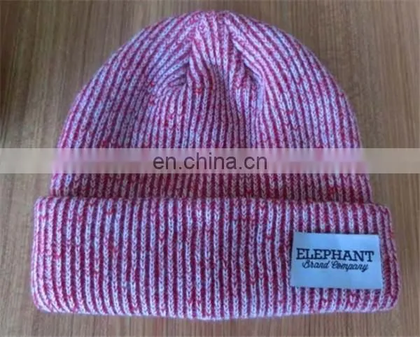 Custom Acrylic Knit Speckled Beanie Hat