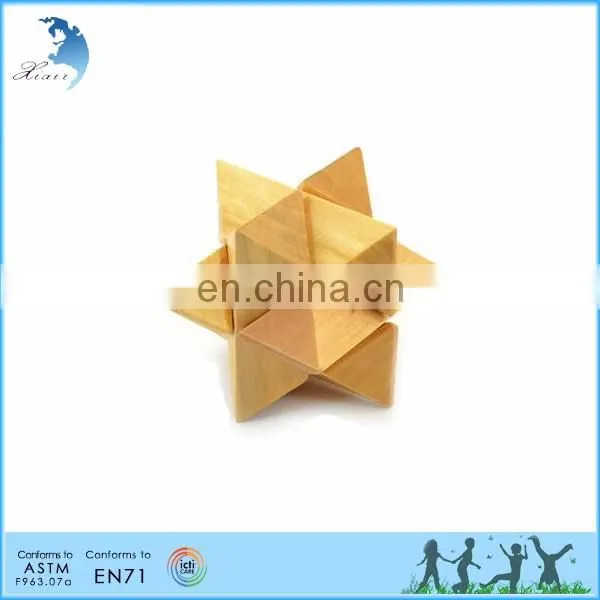 Best selling IQ brain jigsaw sliding 3d cube wooden puzzle games for kids