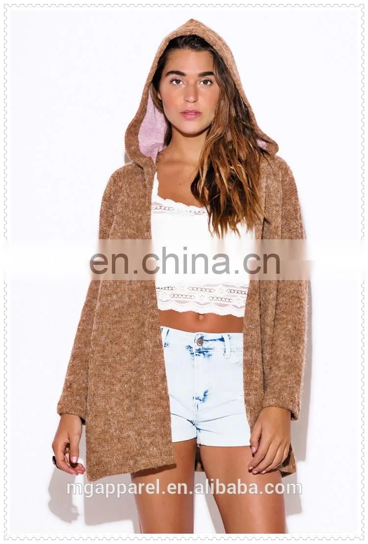 top quality camel sexy comfortable hoodie sweater jacket for women china