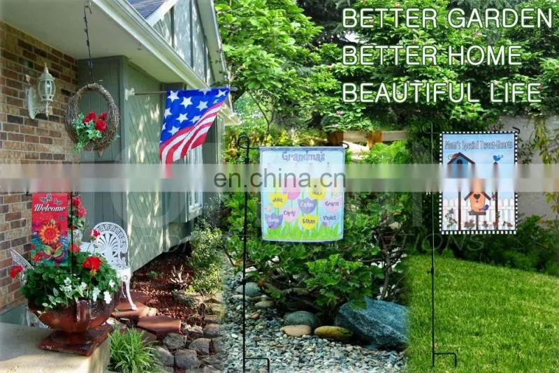 Fast shipping good quality custom durable decorative iron garden flag stands