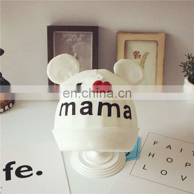 Hot selling cute desgin I love MAMA cotton baby cap