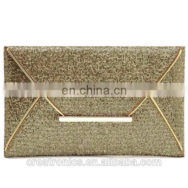 CR passed european test colorful convenient envelope shaped ladies clutch bag shining pattern leather handbag factory
