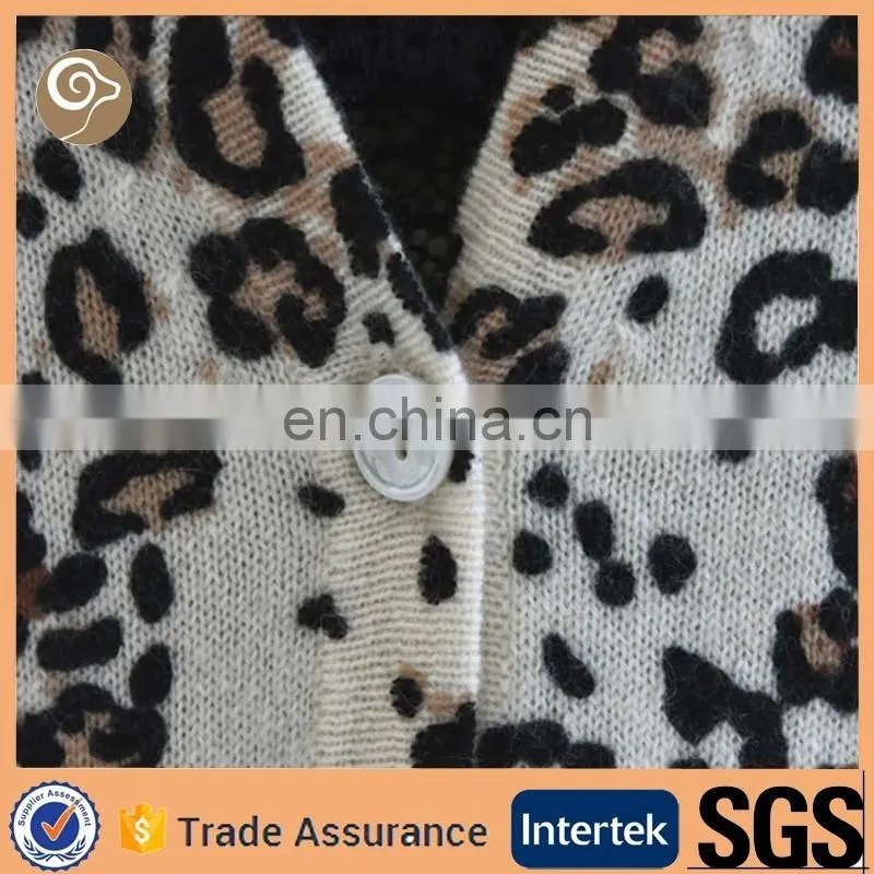 Leopard printed wholesale cashmere dress coat