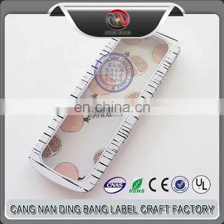 Wholesale Promotion Cheap Custom Award Souvenir Lovely Friuts Style Square Shape Metal Tin Pencil Case With Window