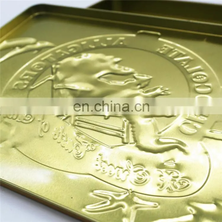 Embossed empty valentine gift chocolate tin box packaging