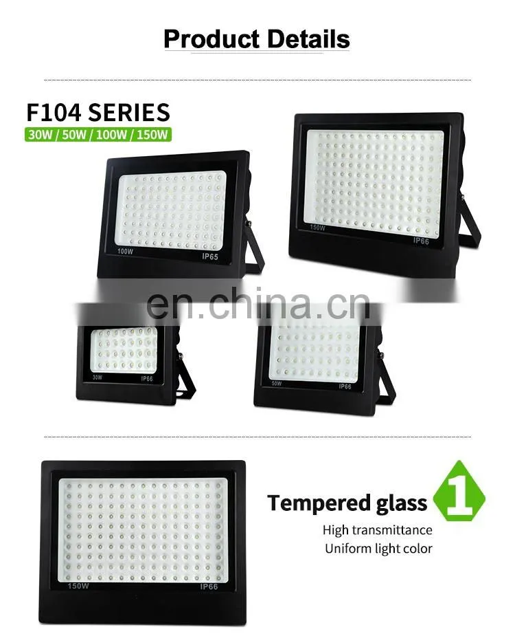 High quality high brightness energy saving outdoor 30w 50w 100w 150w led flood light