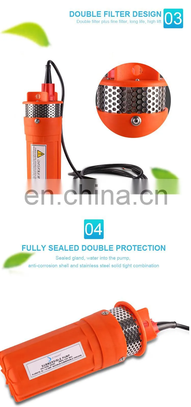 Jetmaker 12v dc high pressure solar water pump for agriculture irrigation