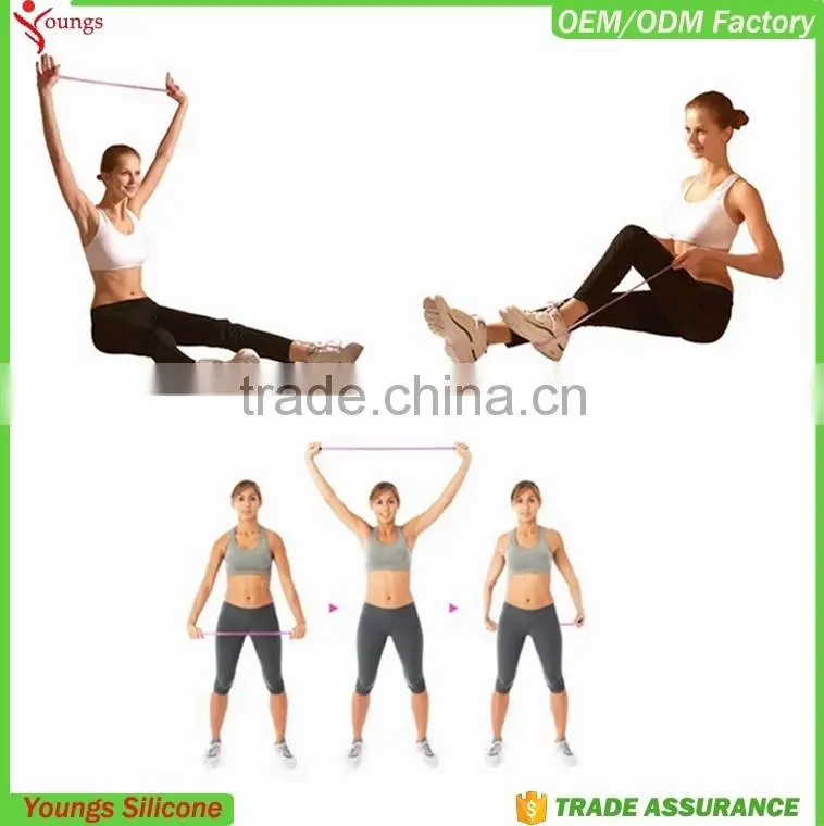 2016 silicone Fitness Tension Belt Cotton Yoga Resistance Band Yoga Stretch Strap for expanding muscles