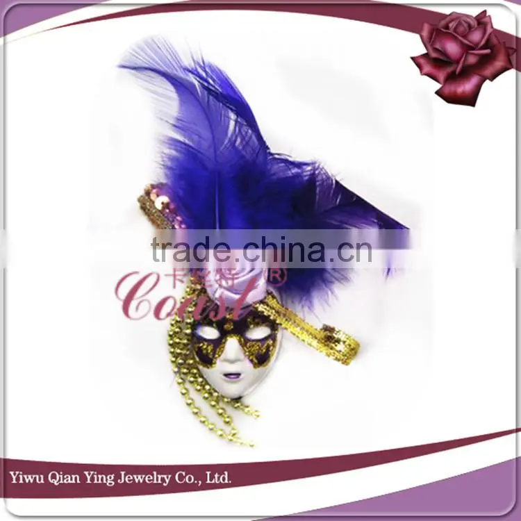 Black feather mini mask small masquerade mask