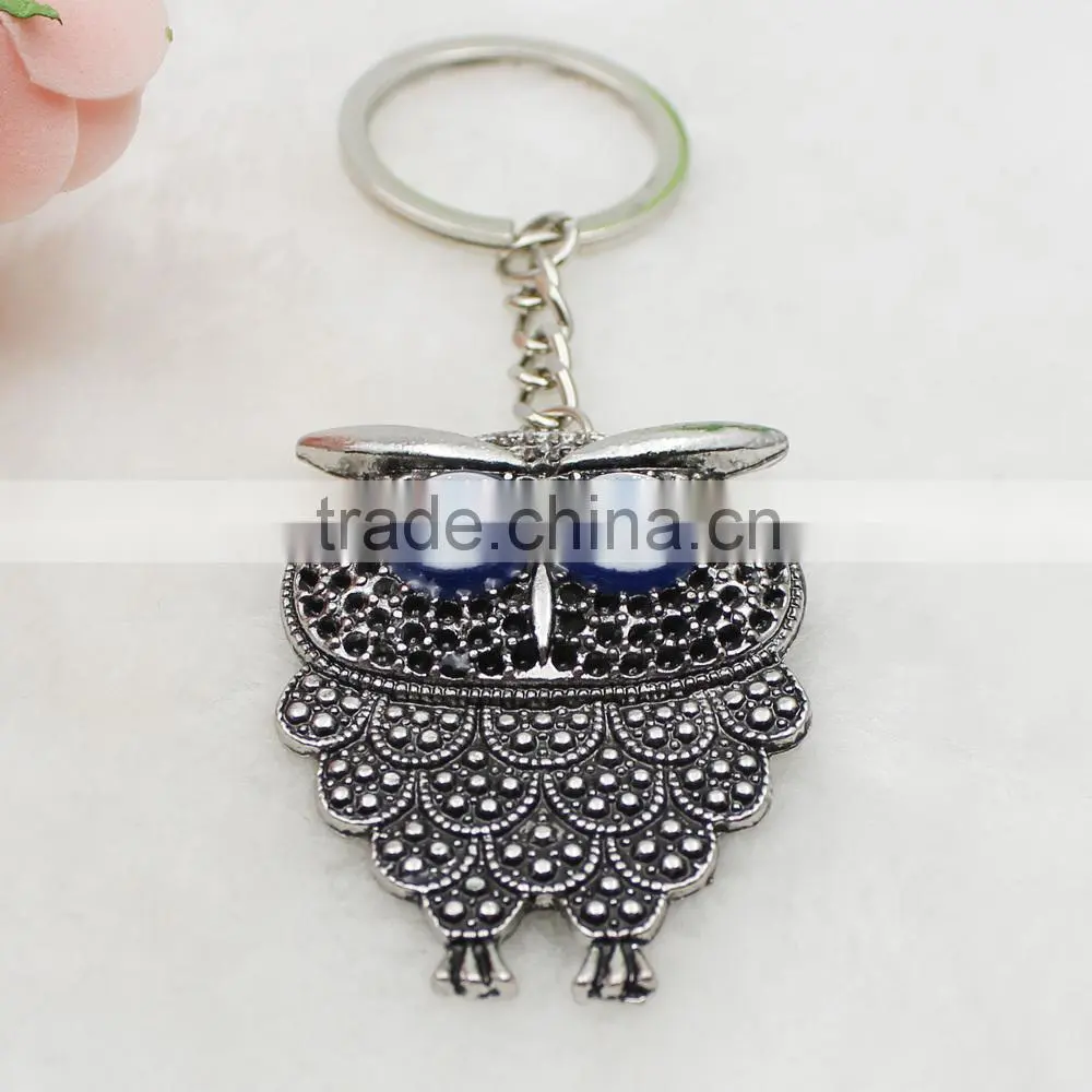 Islamic Blue Evil Eye Silver Owl Gift Pendant Keychain