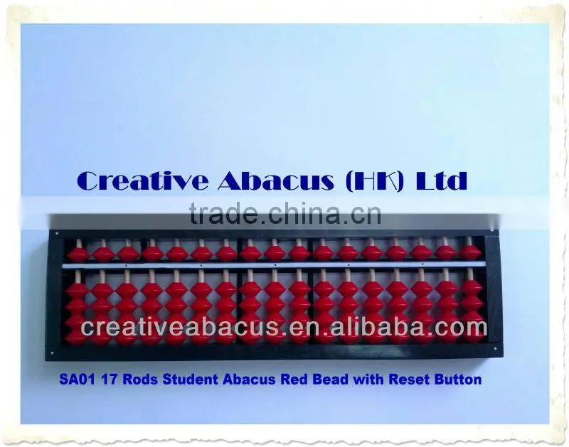 17 Rods Red bead with Reset button Plastic Abacus