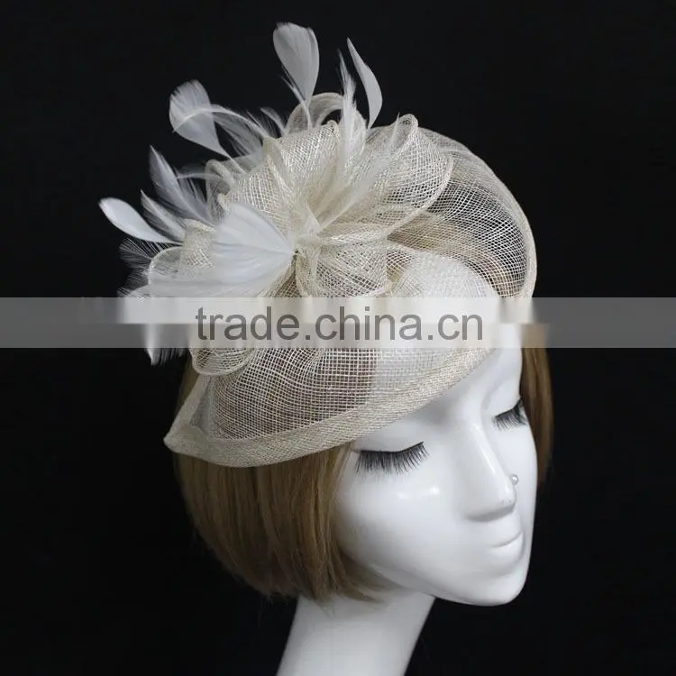 Wholesale Fashion Flower Fascinator Hat Base With Feather
