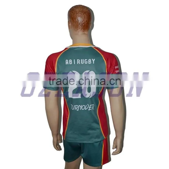 Cool design men's rugby uniform 100% polyester rugby shirts wholesale