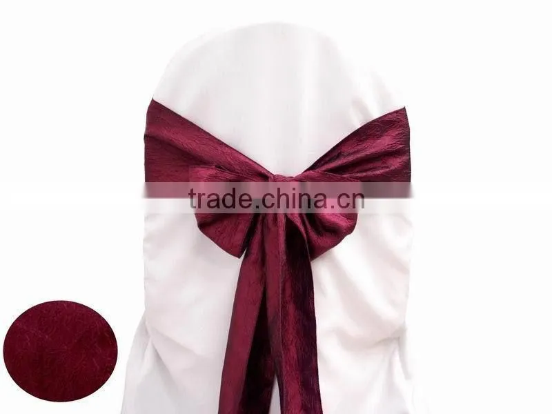Satin Ruffle Chair Sash For Wedding and Banquet