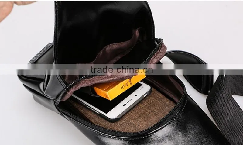 Wholesale Fashion Design PU Leather Man Chest Bag Waist Bag Messenger Bag