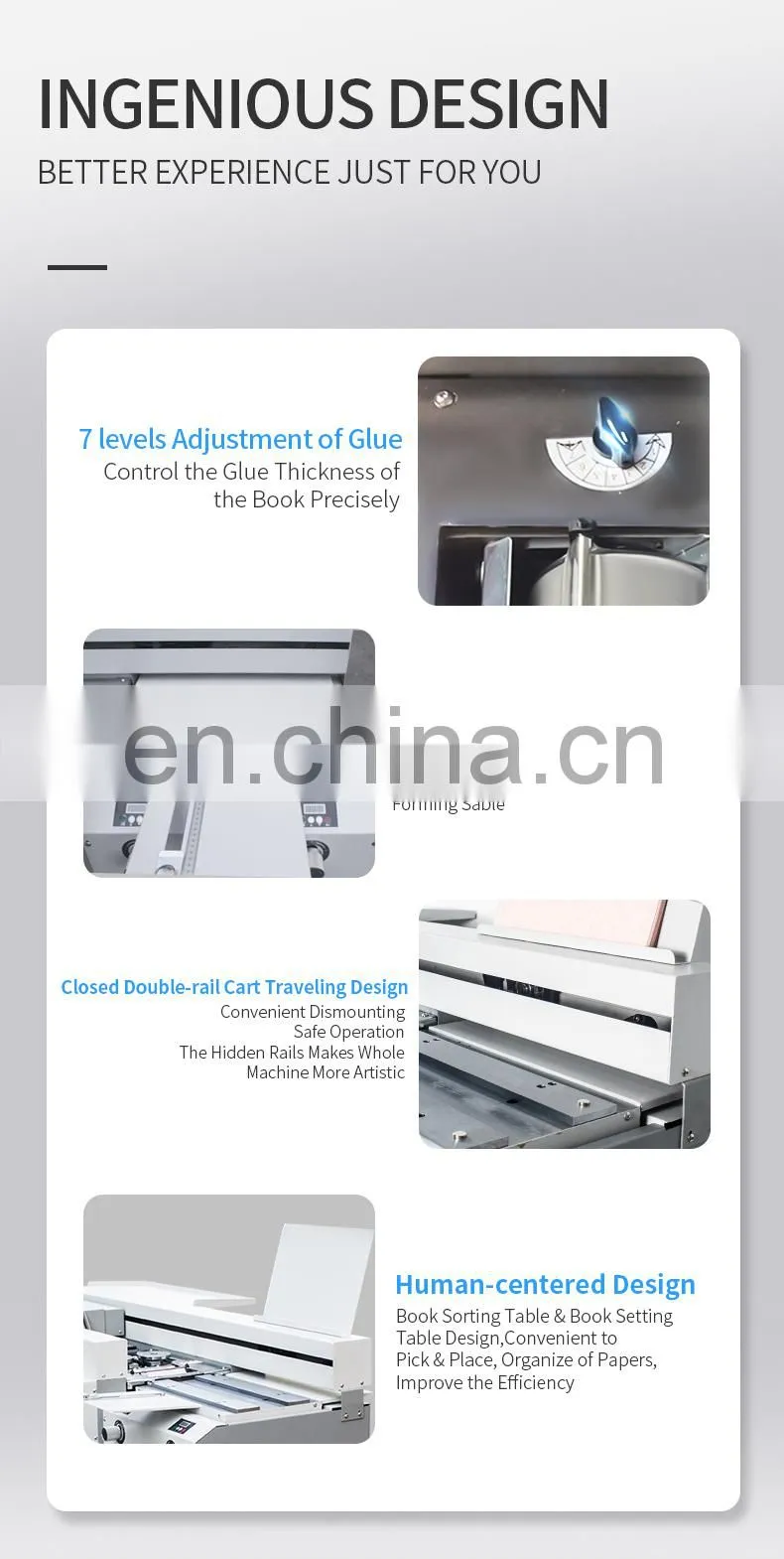 Efficient notebook glue binding machine commercial glue wire binding machine durable book binding machine with high quality