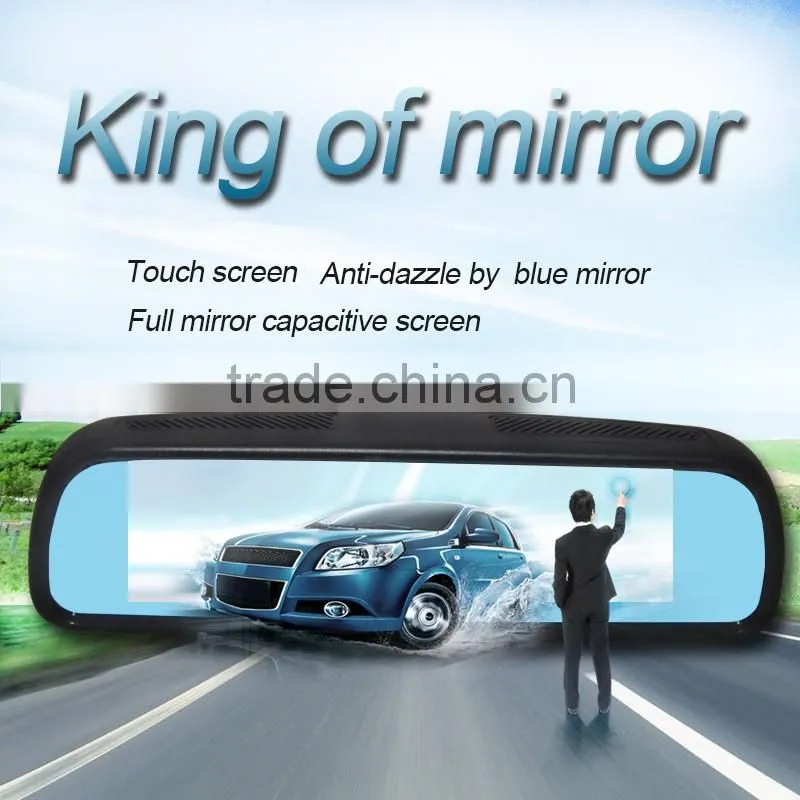 Rearview mirror Car DVR with 8-inch HD LCD srcreen capcitive screen WIFI connected