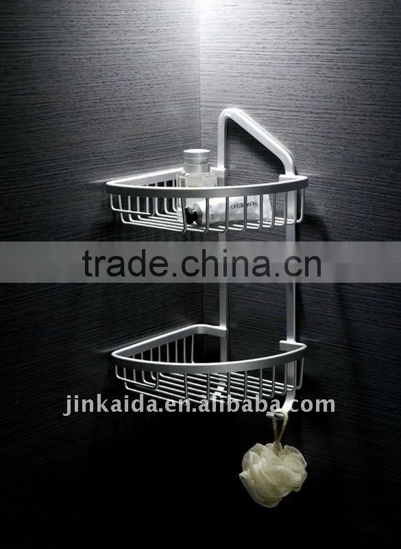 Aluminum Bathroom Rack corner shelf corner basket with hooks