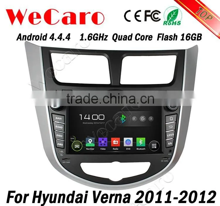 Wecaro WC-HU7202 Android 4.4.4 car stereo touch screen for hyundai accent car audio android 16GB Flash 2011-2014