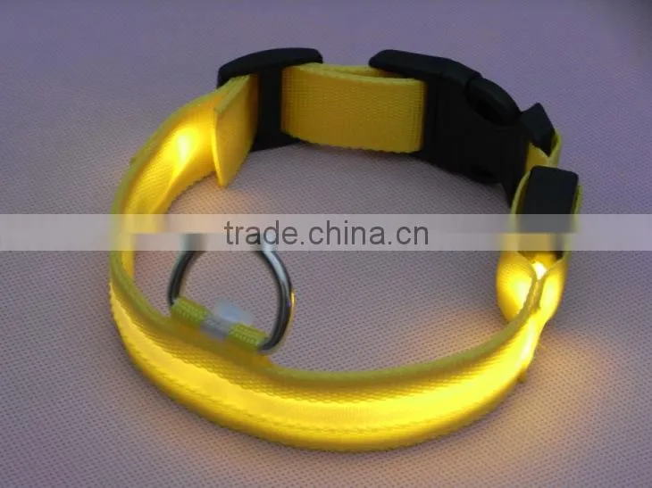 2.5cm Mesh Structure Led Bright Pet Collars for Dogs, 4 sizes 6 colors support Mixed Wholesale