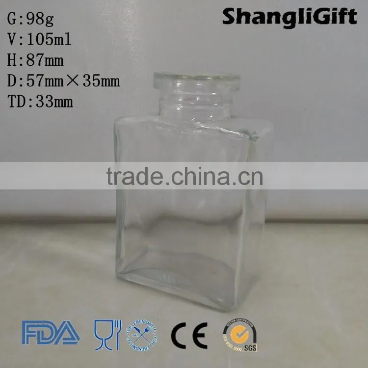 100ml Rectangle Glass Bottle Aroma Reed Diffuser Perfume Glass Bottle