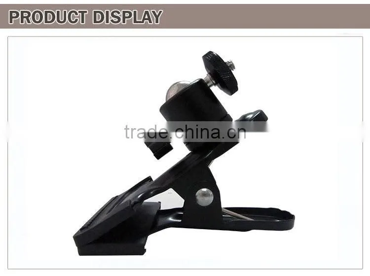 Metal Clip Clamp Holder Mount With Standard Ball Head 1/4 Screw for Photography