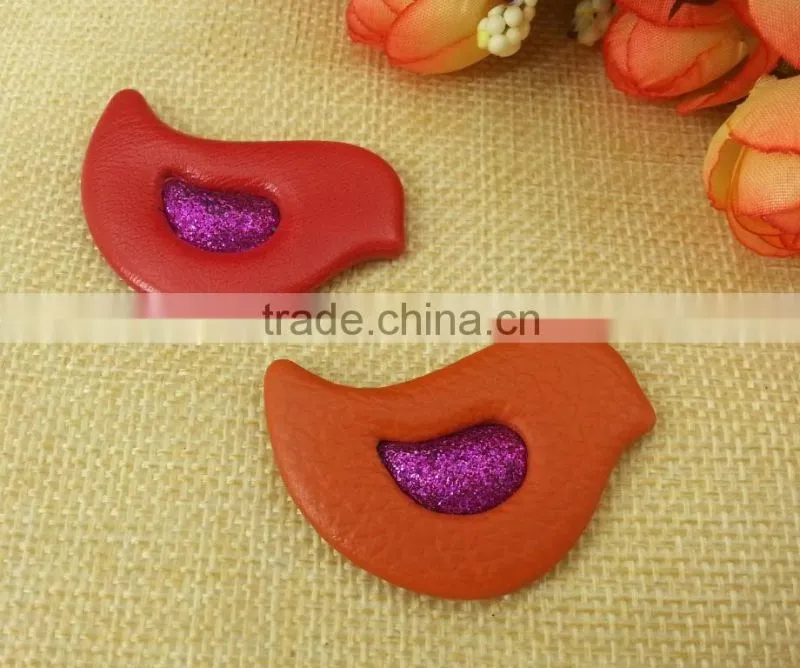 Bird Shape PU fabric Covered badges