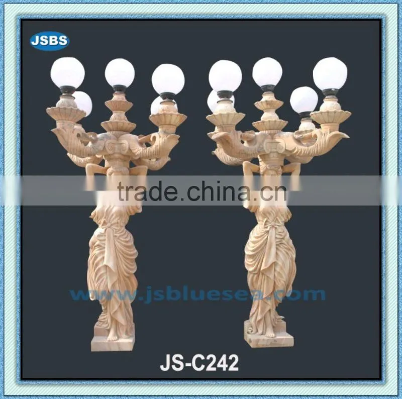 garden decorative hand carved stone outdoor light sculptures