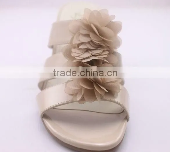 fashion flowers summer shoes wedge heel slippers 2014