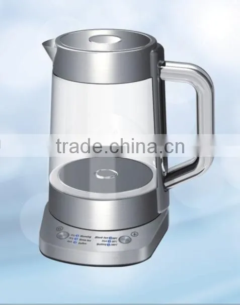 New Design Multifunction Electric Transparent Glass Kettle With Control Panel