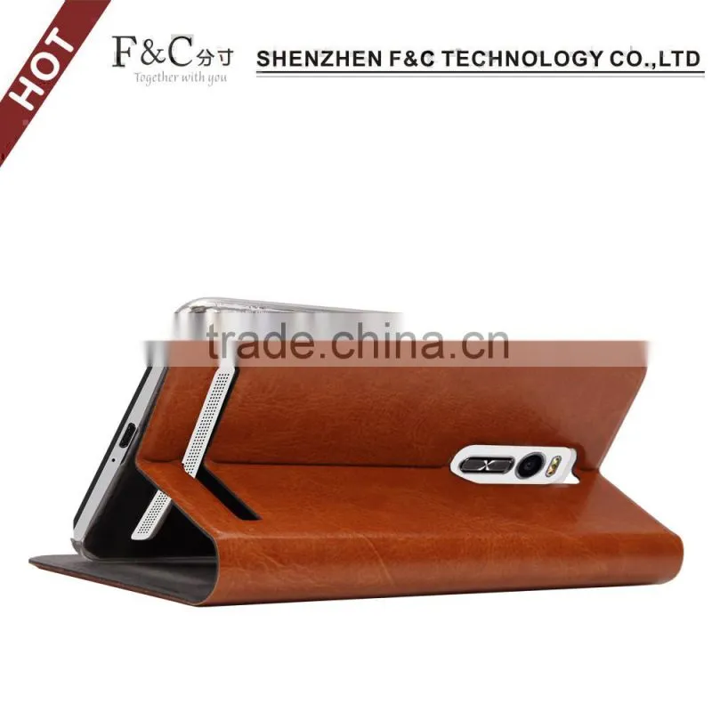 Book style thin pu leather card cases for Asus ZenFone 2 ZE551ML