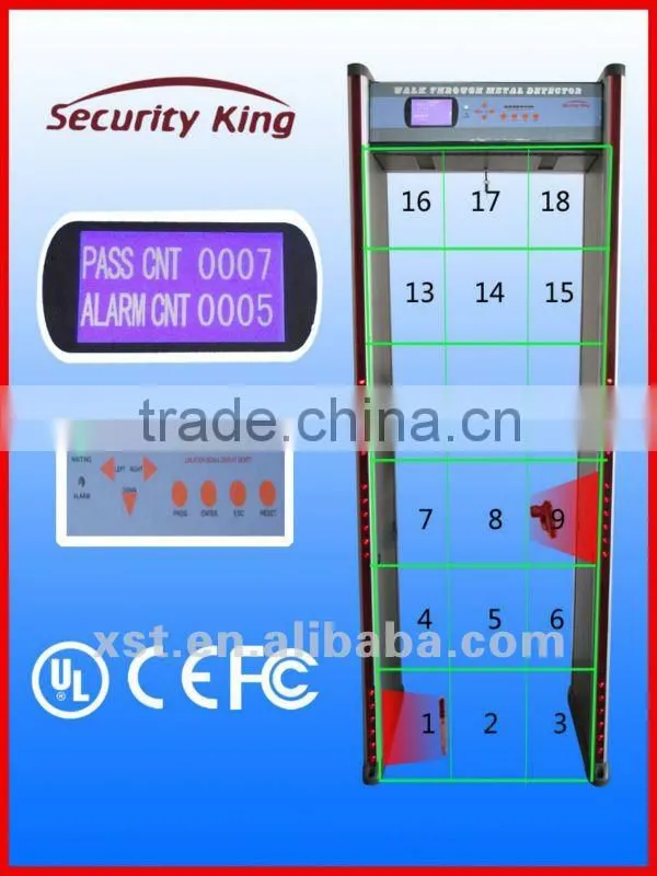 New design walk through/archway metal detector with 18 zones detecting area