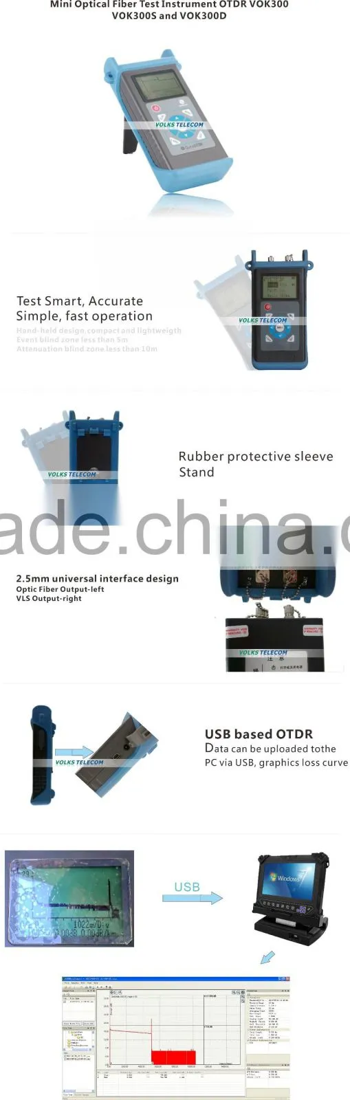 Optical fiber test instrument 1310nm OTDR VOK300S