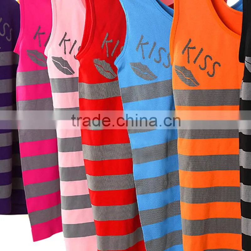 LADIES FASHION STRIPE SPORT A SET OF CAMISOLE & PANT