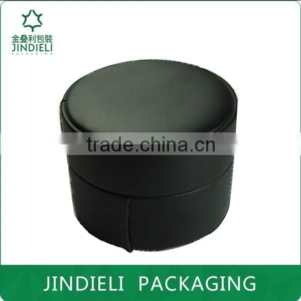 black round leather watch boxes with pillow
