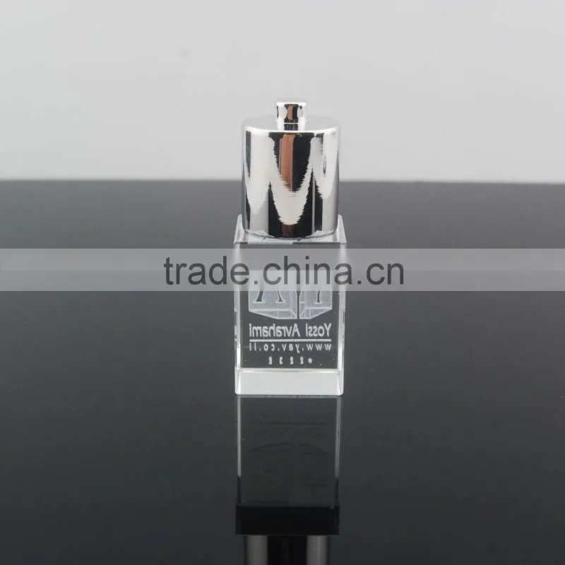 Customized Capacity Memory Disk High-end Crystal Insert 1C Laser Engraved Logo USB Flash Drive for Promotional Gifts
