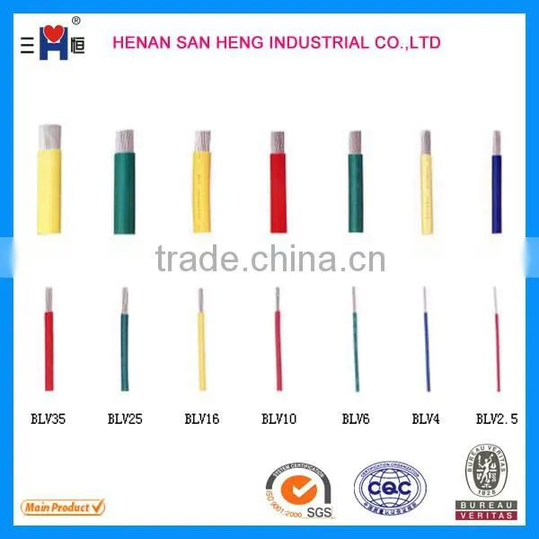 Aluminum conductor PVC Insulated BLV different types of wires with free sample